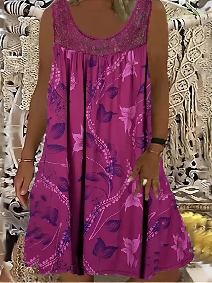 Ariadne - Elegant Floral Print Shift Dress
