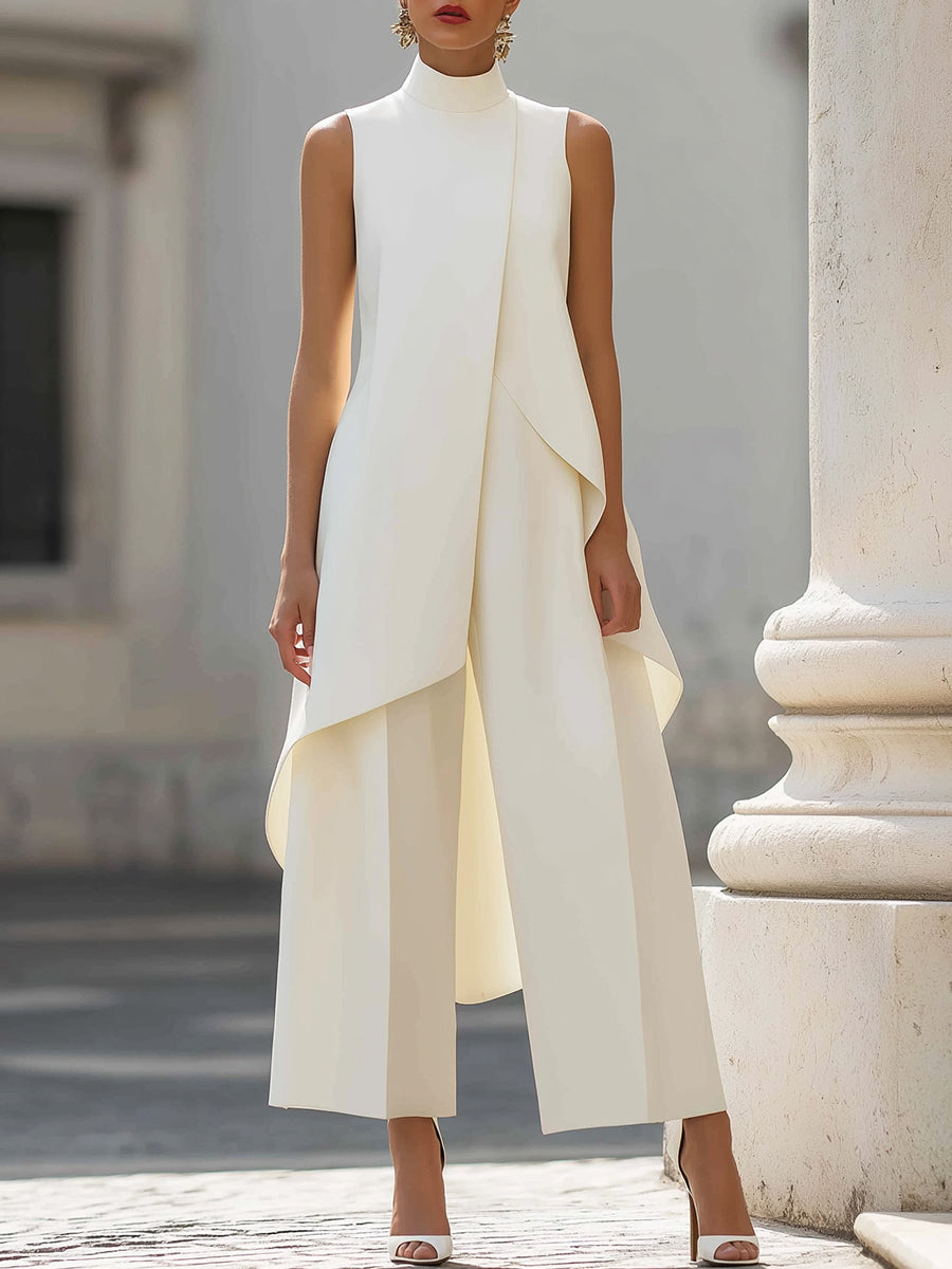 Loretta - Sculpted Asymmetric High-Neck Co-ord Set