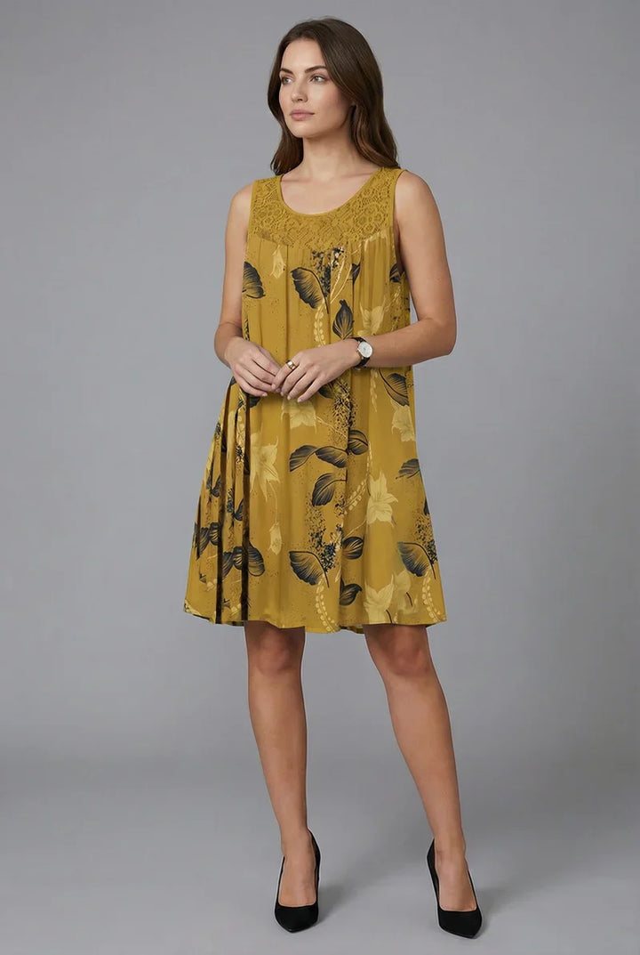 Ariadne - Elegant Floral Print Shift Dress