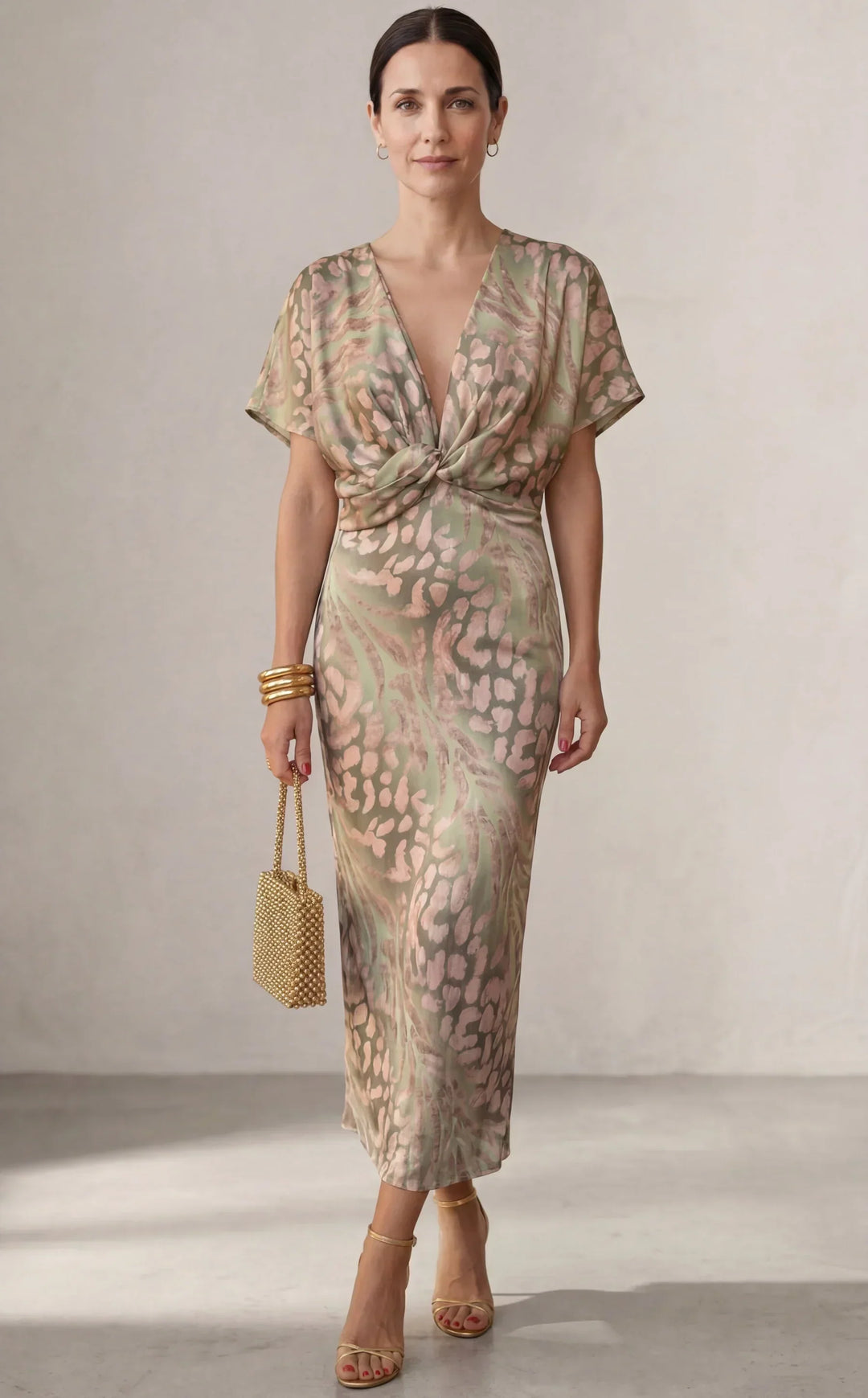 Selina - Draped Knot-Waist Dress