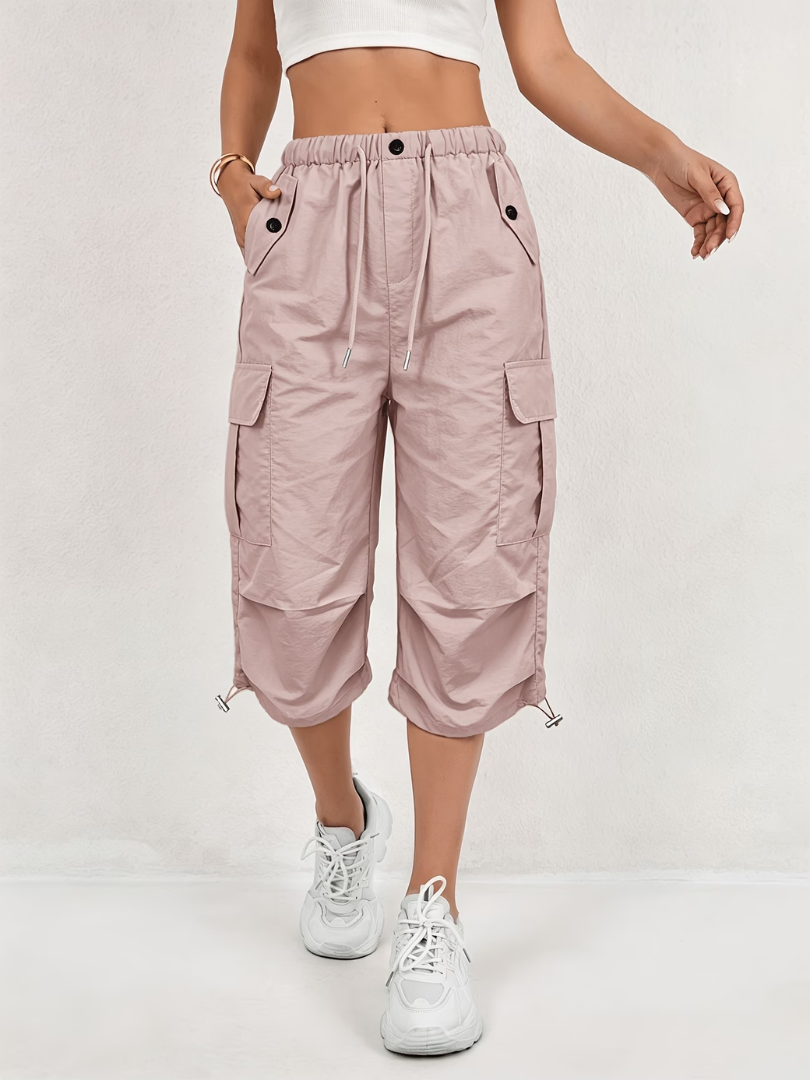 Donatella - Lightweight Stretch Cargo Capri Pants