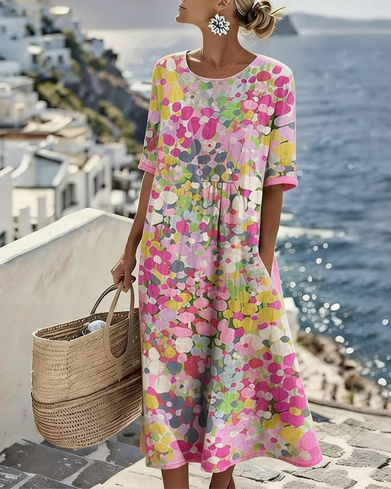 Adria - Soft-Touch A-Line Midi Dress