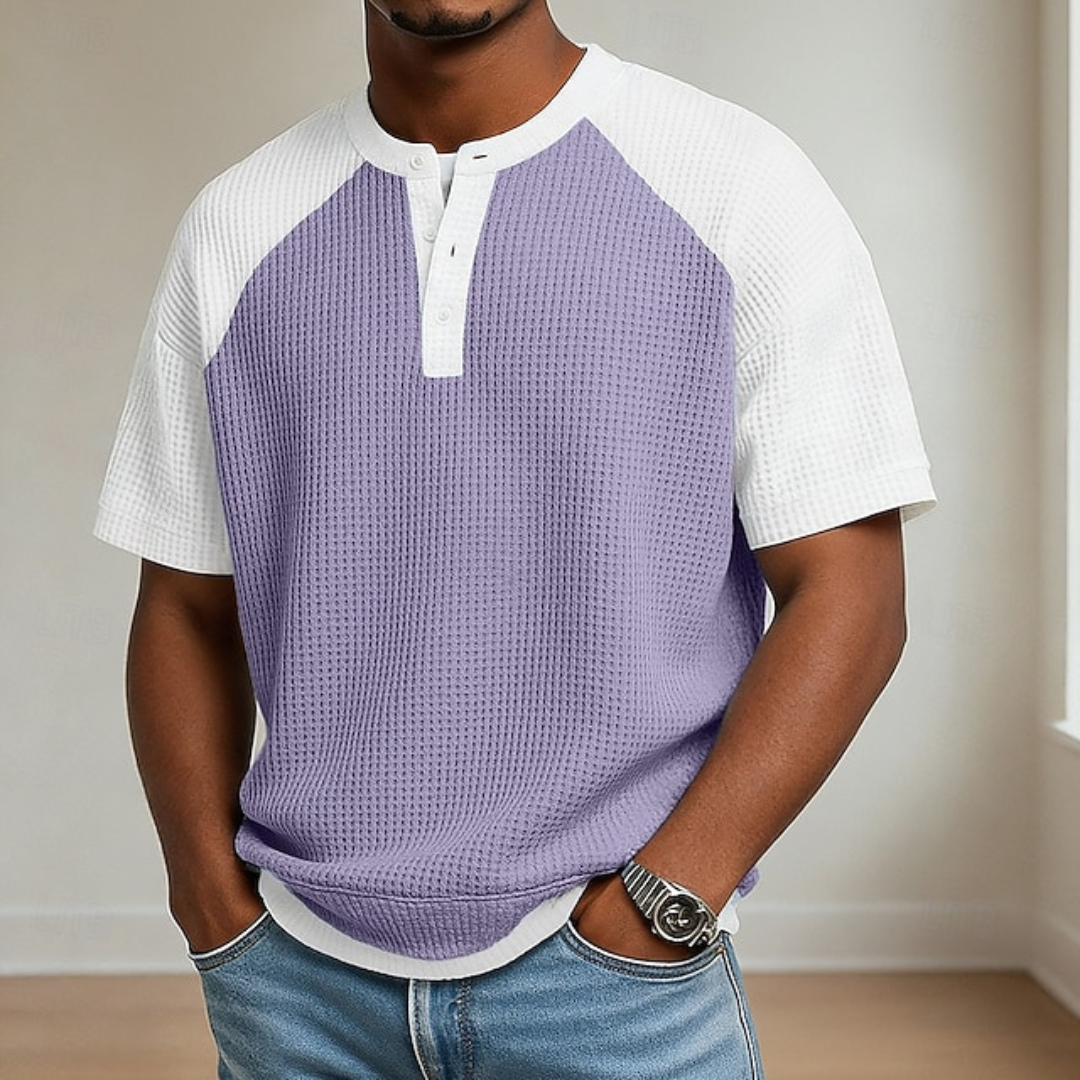 Arbor - Textured Waffle-Knit Polo
