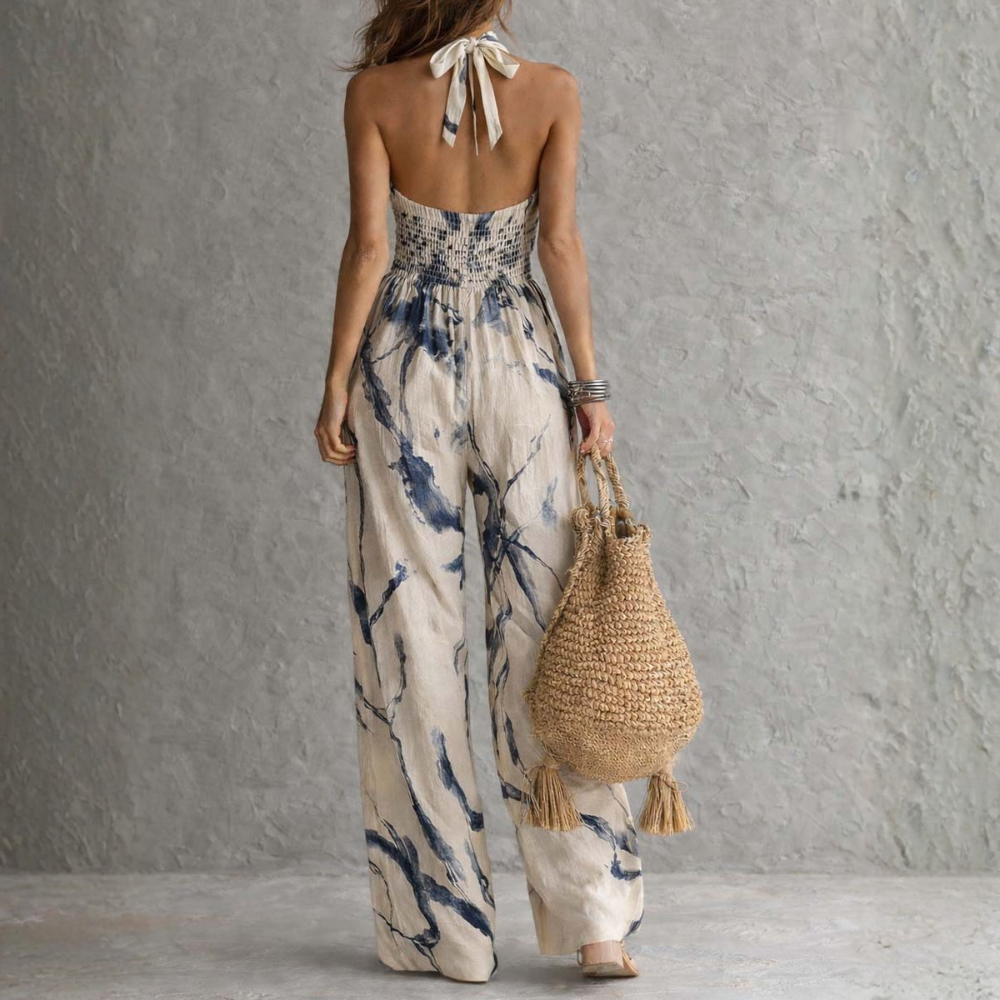 Elodiea - Lightweight Ink-Effect Jumpsuit