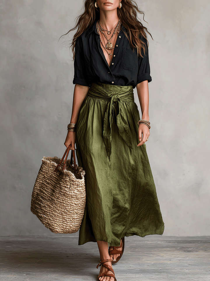 Estella - Elegant Blouse & Midi Skirt Set