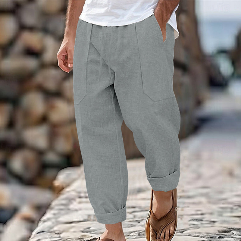 Halston - Relaxed Linen Blend Trousers