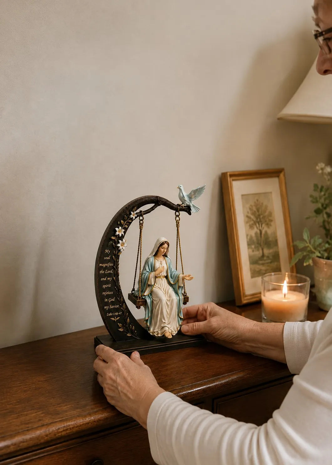 Calienne - Our Lady Swing Tabletop Statue
