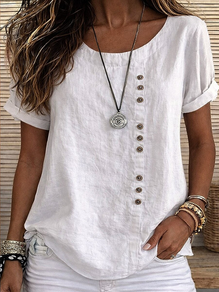 Sidonie - Short Sleeve Button Detail Blouse