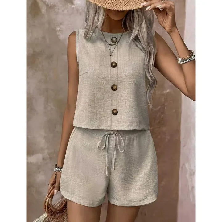 Abilene - Textured Tank & Shorts Set