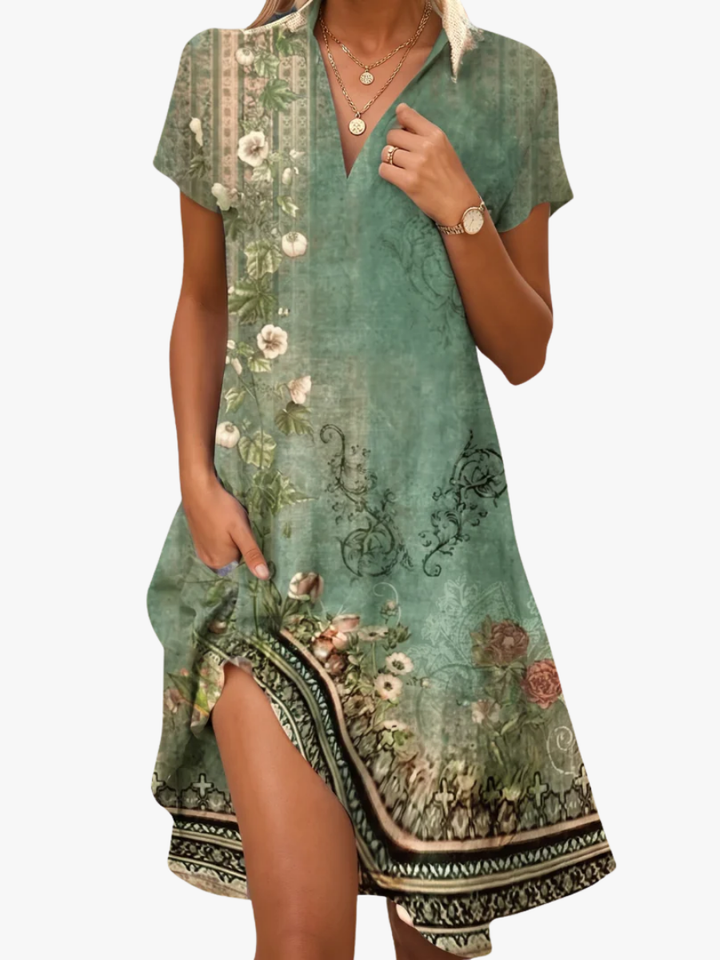 Leorine - Soft-Touch Floral Midi Dress