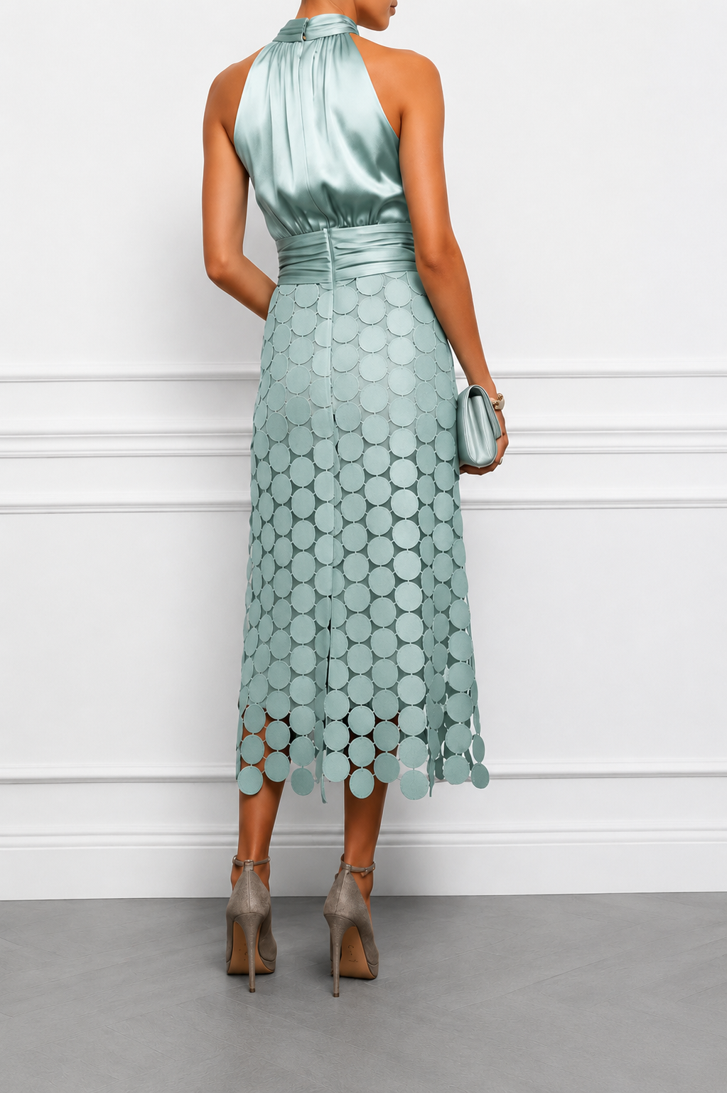 Amabel - Luxe Halter Midi Dress