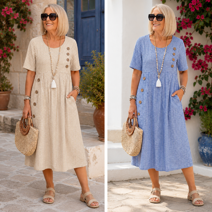 Carmina - Soft-Touch Striped Midi Dress