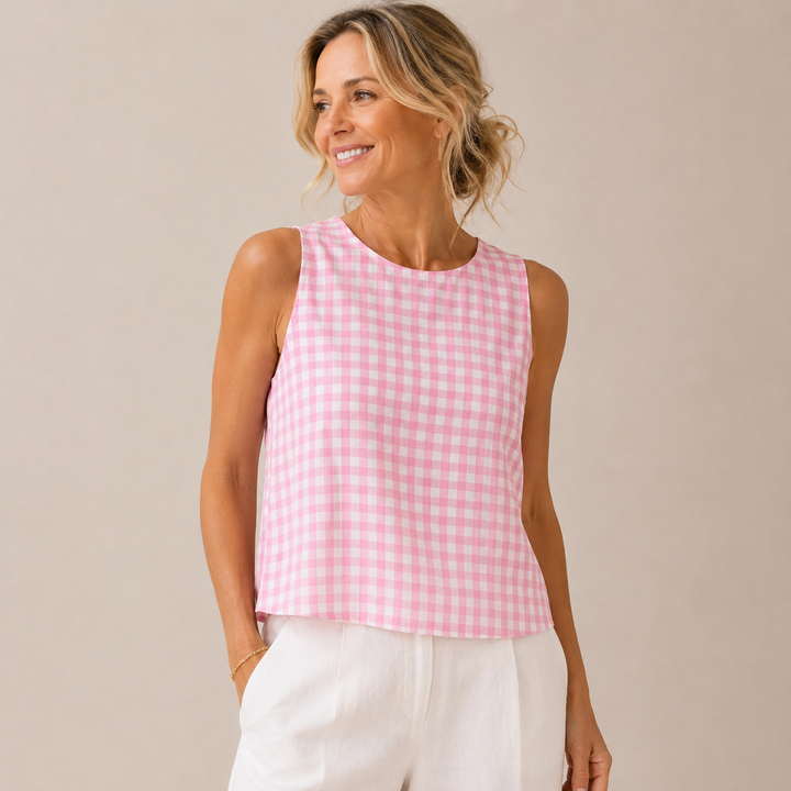 Vera - Airy Checked Sleeveless Top