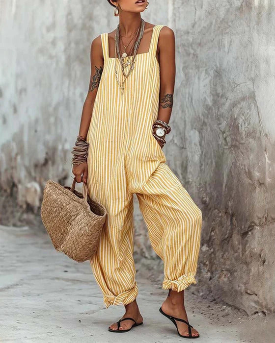 Noella - Lightweight Striped Jumpsuit