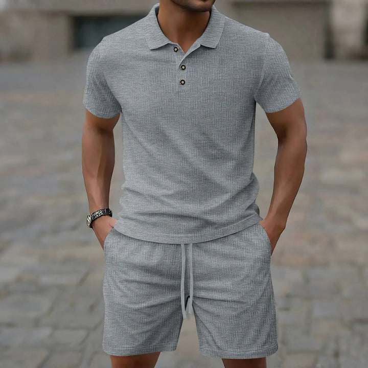 Pryce - Lightweight Men's Polo Shirt & Shorts Set