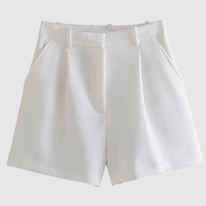 Mirelle - Tailored High-Waisted Pleated Shorts