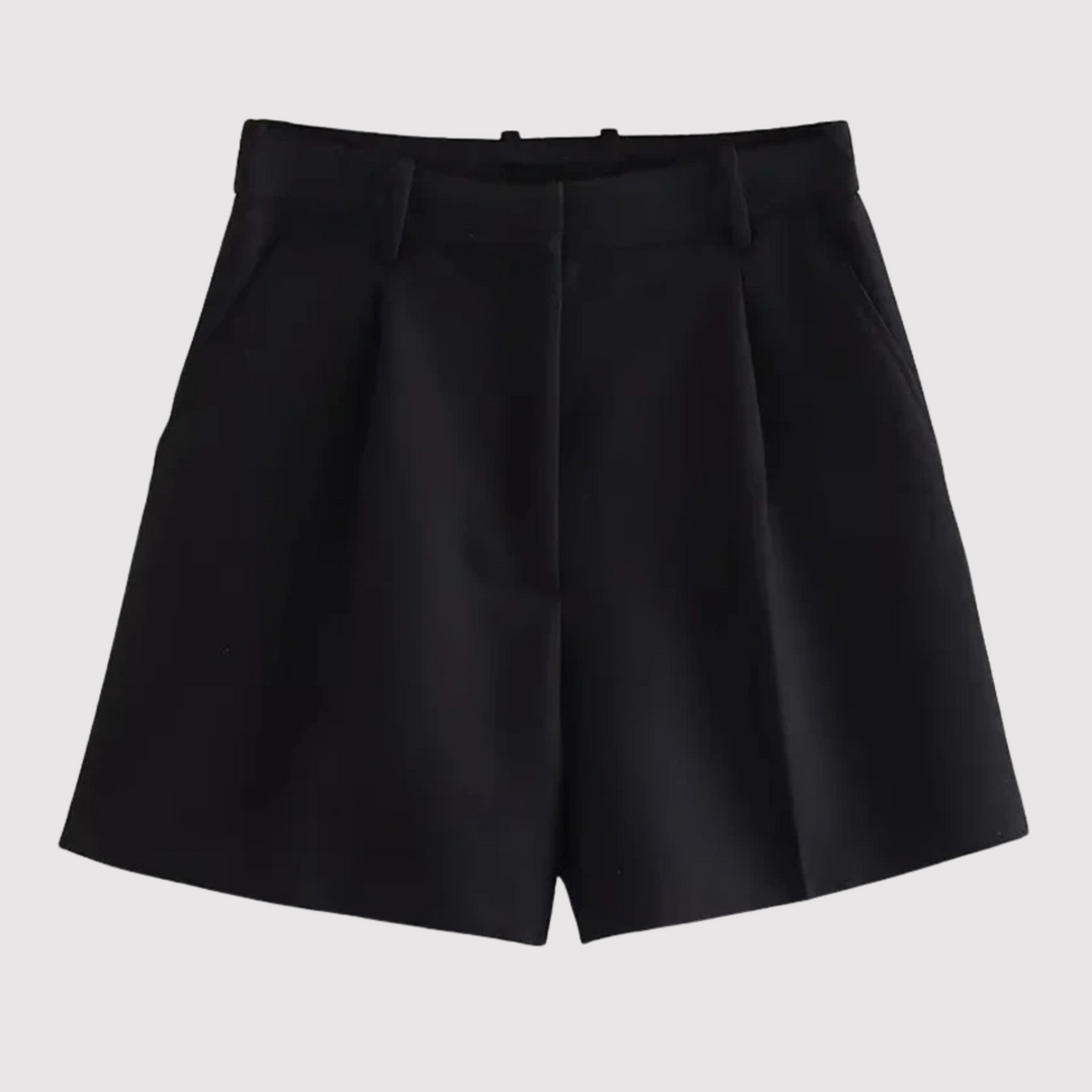 Mirelle - Tailored High-Waisted Pleated Shorts