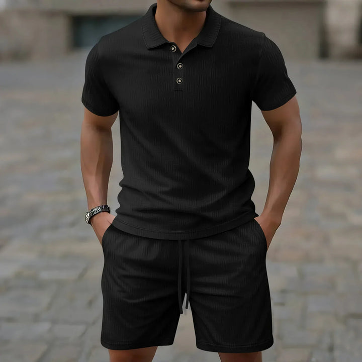 Pryce - Lightweight Men's Polo Shirt & Shorts Set