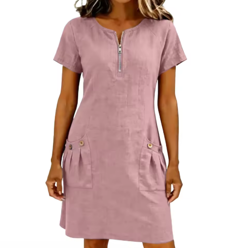 Adelise - Soft-Touch V-Neck Summer Dress
