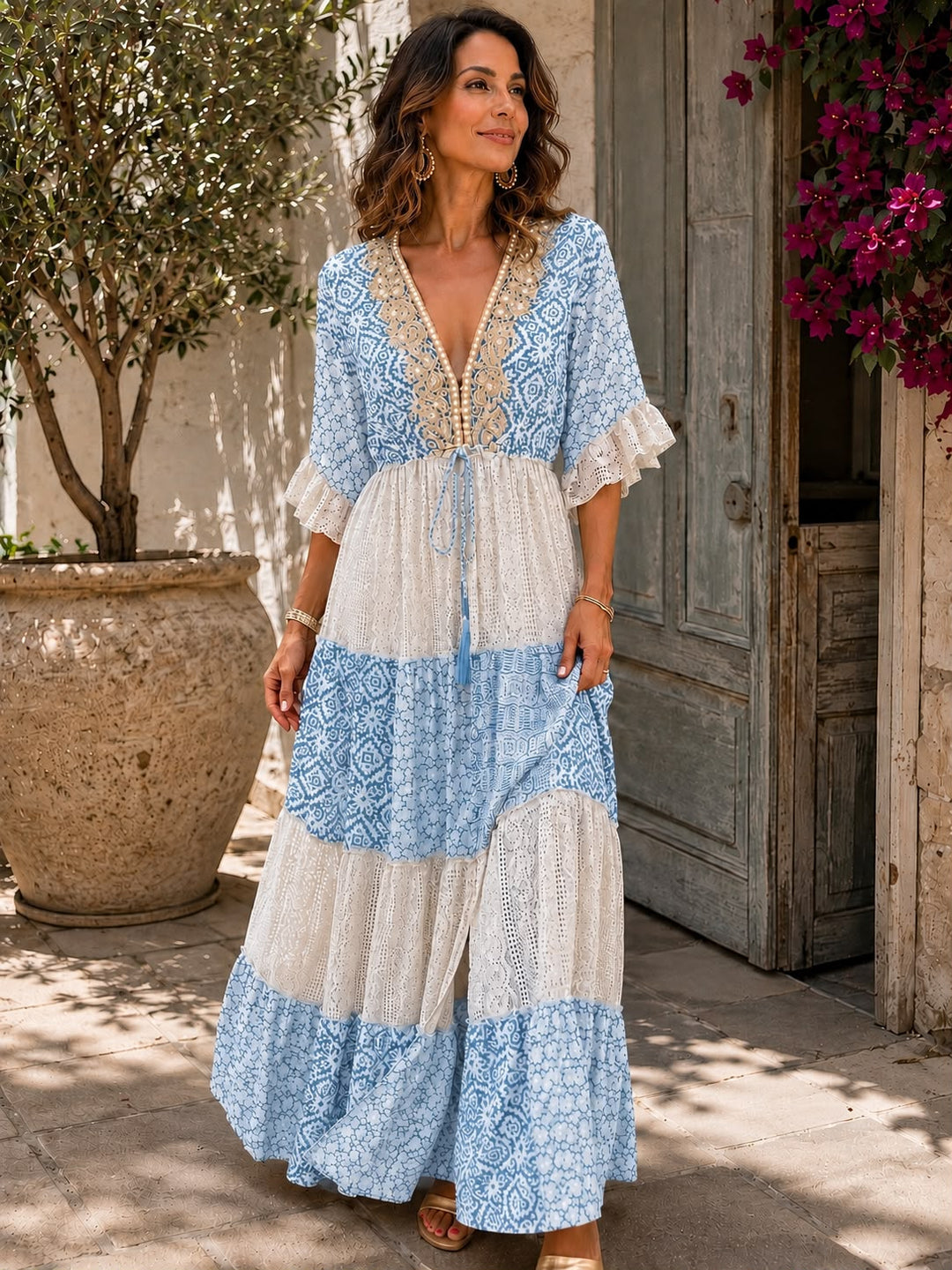 Faustine - Soft-Touch Lace Maxi Dress
