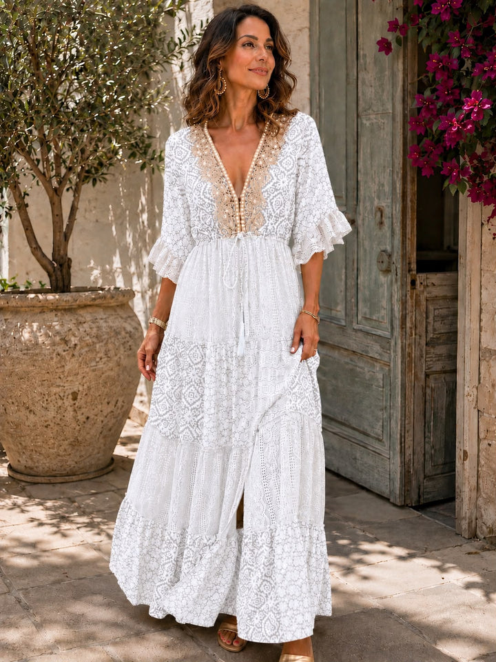 Faustine - Soft-Touch Lace Maxi Dress