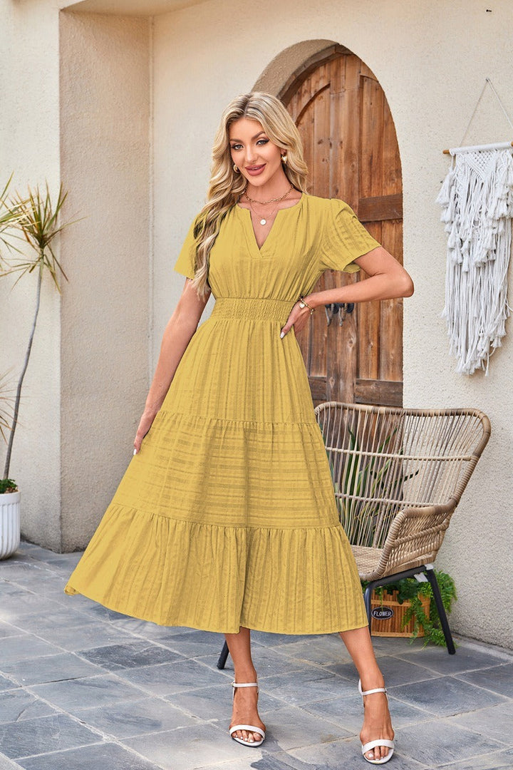 Astrelle - Textured Tiered Maxi Dress