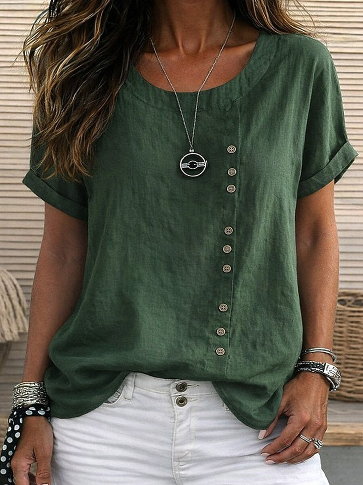 Sidonie - Short Sleeve Button Detail Blouse