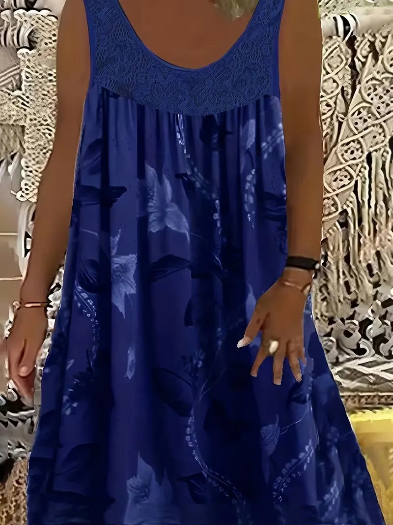 Ariadne - Elegant Floral Print Shift Dress
