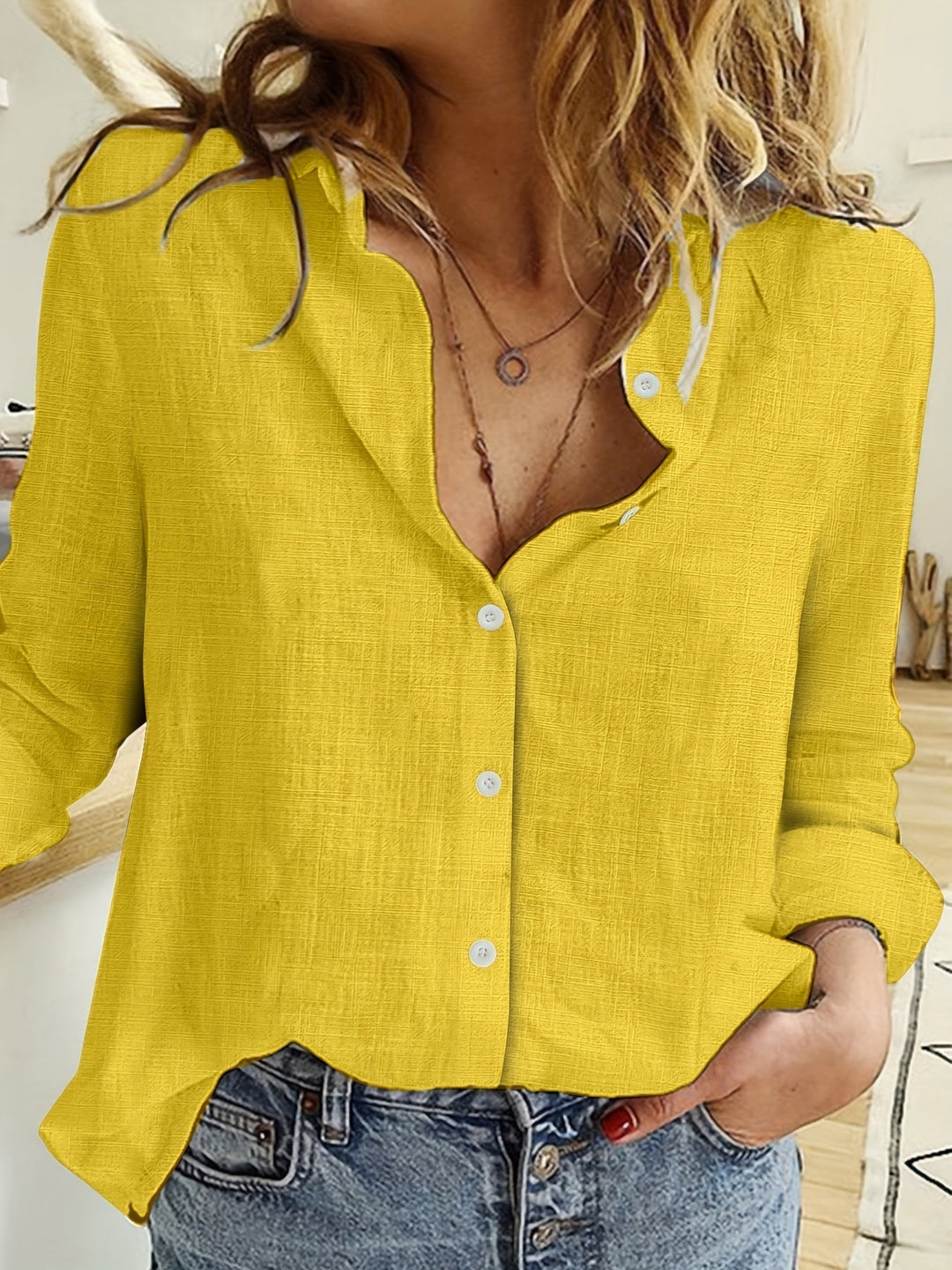 Caelia - Sheer Long-Sleeve Shirt