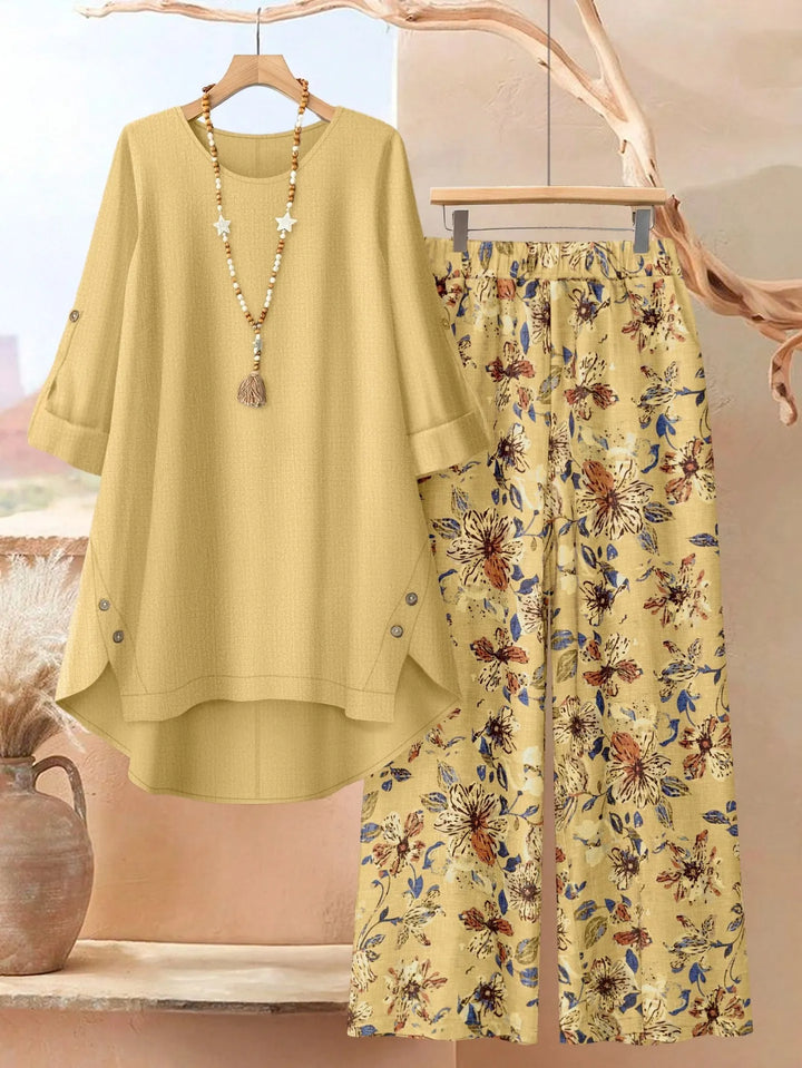 Rosette - Breezy Layered Tunic & Wide-Leg Trousers Set