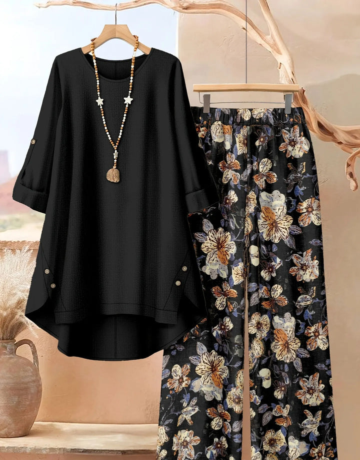 Rosette - Breezy Layered Tunic & Wide-Leg Trousers Set