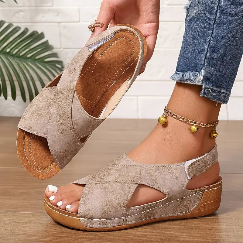 Lacey - Cross Strap Comfort Sandals