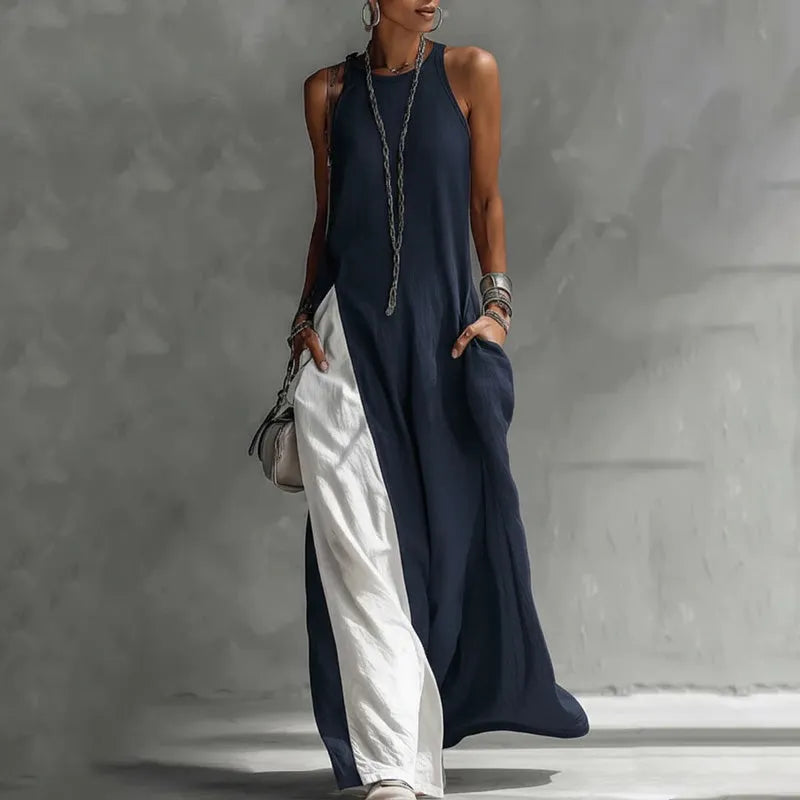 Zarella - Soft-Touch Colorblock Maxi Dress