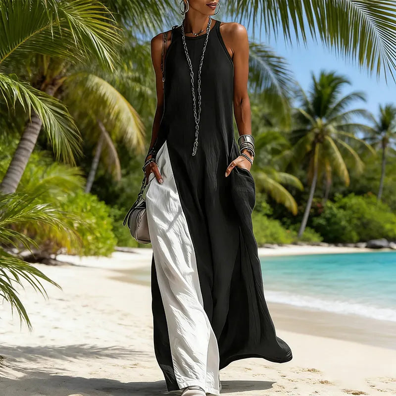 Zarella - Soft-Touch Colorblock Maxi Dress