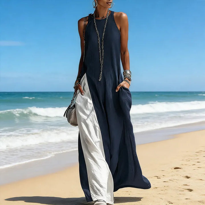Zarella - Soft-Touch Colorblock Maxi Dress