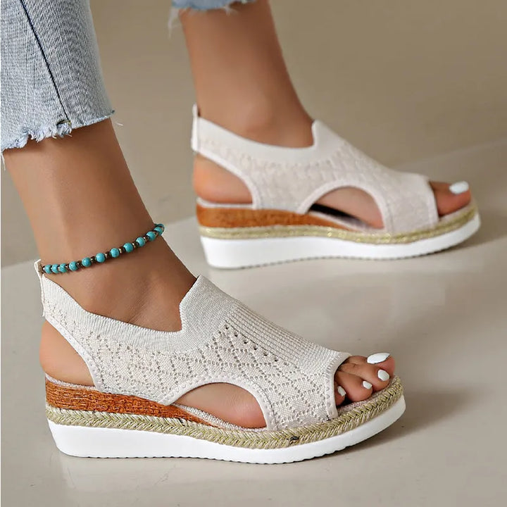 Orianne - Breathable Peep-Toe Wedge Sandals