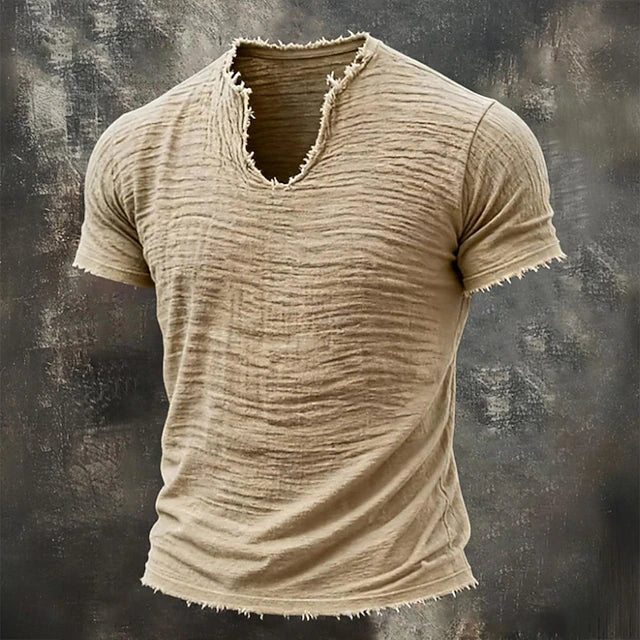 Jarrett - Textured V-Neck T-Shirt